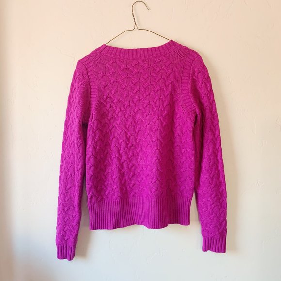 j.crew honeycomb sweater magenta, small - Picture 7 of 10